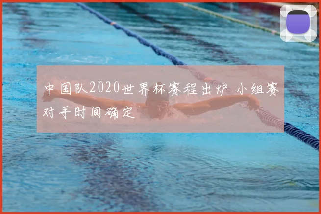 中国队2020世界杯赛程出炉 小组赛对手时间确定